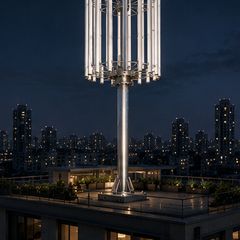 B16 wind turbine generating at night