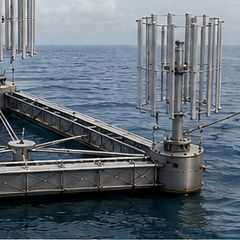 B16 wind turbine on a floating raft at sea