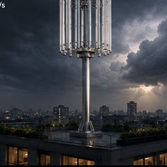 B16 wind turbine generating through a storm